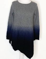 Neiman Marcus cashmere asymmetrical ombré sweater