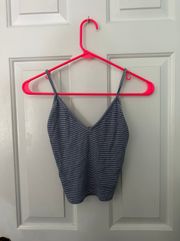 Brandy Melville Blue Striped Crop Tank Top