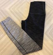 Lululemon  Black & White Ombré Striped Leggings