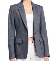 A.L.C. ALC Stevie linen blend single button tailored blazer blue gray Sz 12