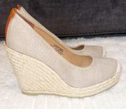 Wedge Beige Shoes Size 7M