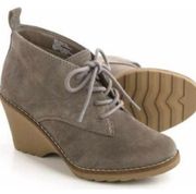 White Mountain Lambert genuine suede wedge lace up booties 8.5