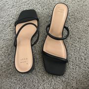 A New Day Black low strappy heels