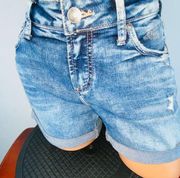 Silver Elyse Jean Shorts Whiskered Cuffed W 26