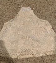 Impeccably Pig Ivory Lace Tank Top