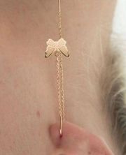 Brandy Melville Gold Butterfly Drop Threader Earrings