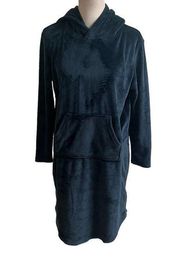 32 Degrees Heat Velour Sleepwear Sweater Dress Hooded Size Small Medium Teal