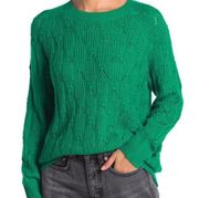 Elodie Nordstrom Cable Knit Pullover Sweater Top L