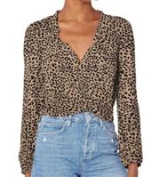 Cheetah Button-Up Crop Top