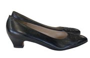 SALVATORE FERRAGAMO Vintage Black leather slip on pumps Size 10 Narrow