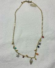 NWT Chico’s long gold necklace with charms