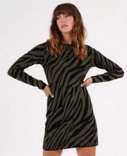💕PAM & GELA💕 Zebra Silk-Blend Sweaterdress M NWT
