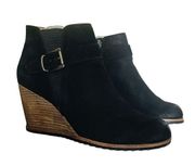 Caslon black‎ Addison Lea wedge leather booties size 8