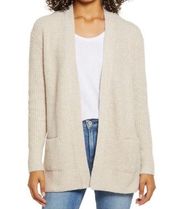 NWT Caslon Knit Sweater Cardigan Beige Oatmeal L