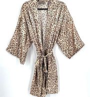 Valerie Stevens leopard robe wide sleeved medium cheetah animal print silky sexy