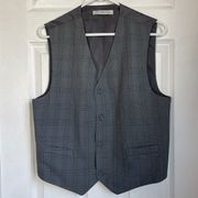 90s workwear vest button front grey y2k office contemporary