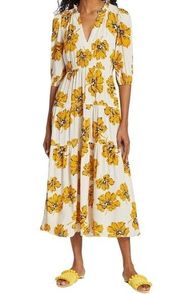 NWOT Ba&sh Kory Floral Midi Dress Sunflower Print size S