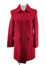 Vintage Express World Brand Women’s Red Full Zip Wool Blend Trench Coat Size 5/6