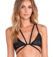 For Love And Lemons Love You Knot Skivvies Black Caged Bralette