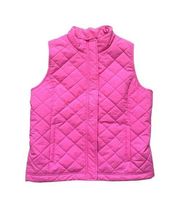 Vineyard Vines Women's Barbie Pink Full Zip Mountain Vest Quilted Puffer Large