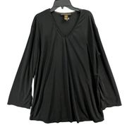 Donna Karan Intimates Top Womens L Black Tunic Lounge Sleep Shirt Vintage