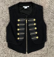 Swoon Boutique Swoon Black Military Zip up Vest