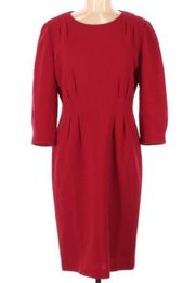 Lafayette 148 red virgin wool sheath dress