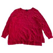 Lane Bryant Sweater Womens 18/20 Plus Red Crew Neck Long Sleeve Knit Pullover