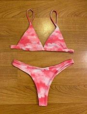 SheIn  Pink Tie Dye Bikini Set