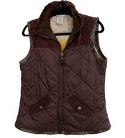 CAbi Corduroy & Quilted Mixed Media Vest #694 Size Medium