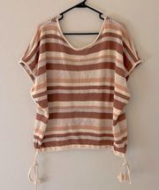 Anthropologie Striped Knit Poncho Sweater | One Size