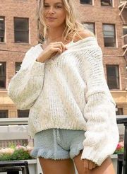 POL Oversized Chunky Knit V Neck Sweater Women’s Medium