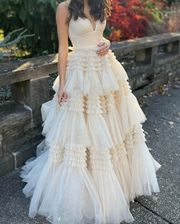 Beige Prom Dress Size 12