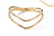 Gold Double V Stackable Zinc Alloy Rings Ring