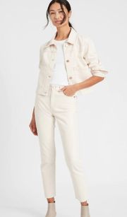 High-Rise Straight Rigid Ankle Jean White