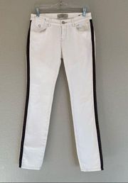 MAISON SCOTCH Amsterdams Le PARISIENNE White Straight Velvet Trim Size 27/32