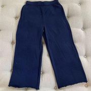 St John Santana Knit Navy Blue Pull On Pants Raw Hem 4