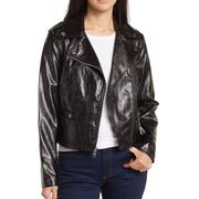 GUESS Faux Leather Crop Moto Jacket - size XS