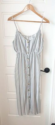 Blush Button Down Striped Dress XL Juniors 