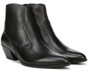 Naturalizer Wallis Western Leather Pointed Ankle Boots 7.5 in Black