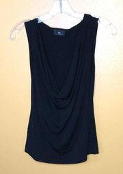 Byer Black Sleeveless Slouch Neck Blouse Top, M