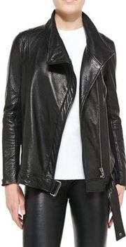 NEW Helmut Lang Cluster Oversized Leather Jacket Moto Black