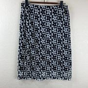 Unif Women Floral Print Dolly Midi Skirt Size M Black White Layered Straight Y2K