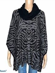 Charter Club zebra stripe cape sweater