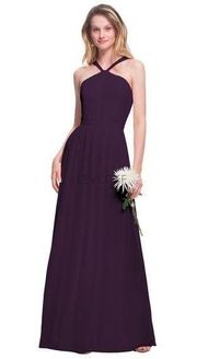 #LEVKOFF Bridesmaid Plum Purple Full Length Evening Gown Dress 7025 sz 8