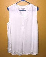 Woman Within Tank Top White V-neck New 14/16