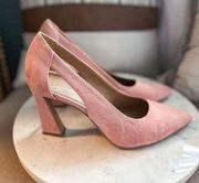 Gorgeous pink suede heels
