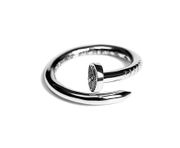 Silver Twisted Flat Head Nail Ring