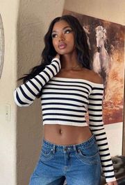Off The Shoulder Striped Sweater