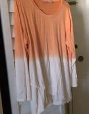 New Gloria Vanderbilt XL Ombre Cream & Melon Top